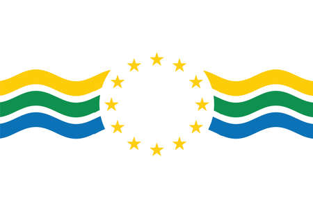 Flag of Los RÃ­os Region of chile. Vector illustration.のイラスト素材