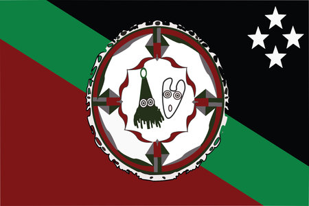 Flag of East New Britain provinces,autonomous region,district of Papua New Guinea. Vector illustration.のイラスト素材