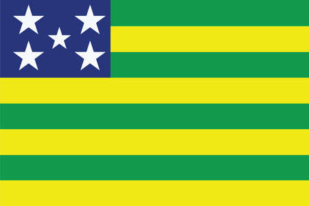 Flag of GoiÃ¡s states,federal district of Brazil. Vector illustration.のイラスト素材