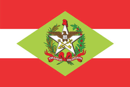 Flag of Santa Catarina states,federal district of Brazil. Vector illustration.のイラスト素材
