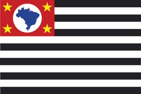 Flag of SÃ£o Paulo states,federal district of Brazil. Vector illustration.のイラスト素材