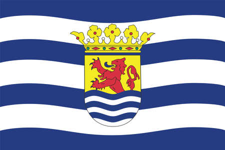 Flag of Zeeland provinces of Netherlands. Vector illustration.のイラスト素材