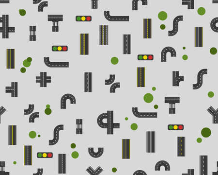 Vector flat seamless texture pattern Road.