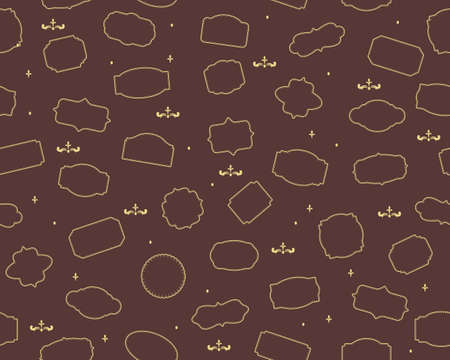 Vector flat seamless texture pattern Vintage Frames.