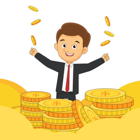Rich Businessman with moneyのイラスト素材