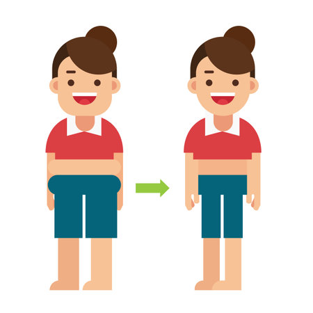 Woman Eat Healthy Food. Calorie Control and Dietのイラスト素材