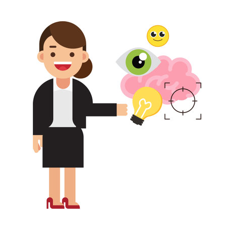 Core values concept tiny male and femaleのイラスト素材