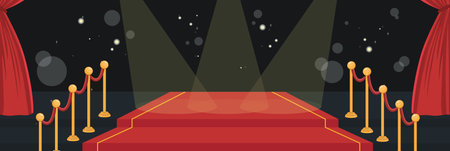 Cute and nice design of Red Carpet Event with furniture and interior objects vector designのイラスト素材