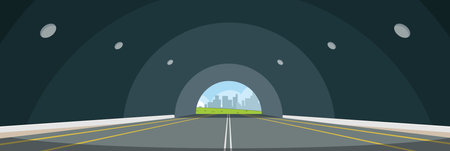 Cute and nice design of Tunnel with furniture and interior objects vector designのイラスト素材
