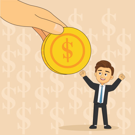 Young investors working for profit, dividend or revenueのイラスト素材