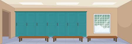 Cute and nice design of Changing room and interior objects vector designのイラスト素材