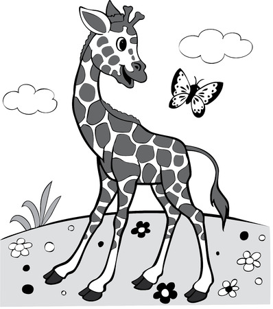 illustration of the amusing giraffeのイラスト素材