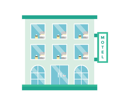 Modern Flat Commercial Building - Motelのイラスト素材