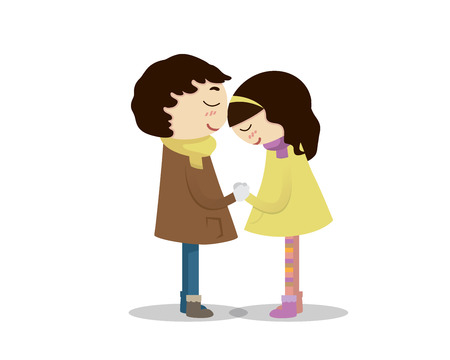 Romantic Valentine Couple Illustrationのイラスト素材