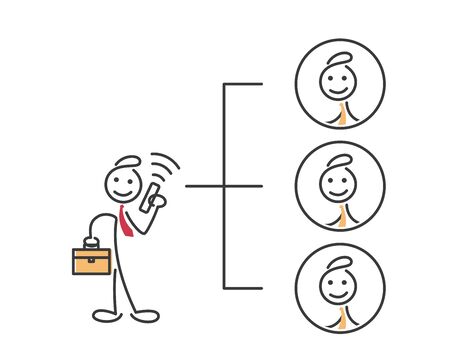 Creative Business Strategy Tips Stickman Illustration Concept - Build Positive Business Connection With Partnerのイラスト素材