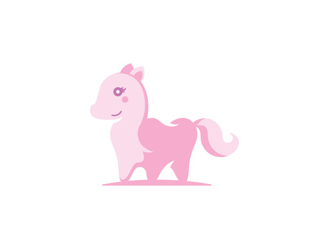 Modern Dental Logo Symbol - Pink Pony Kids Dentalのイラスト素材
