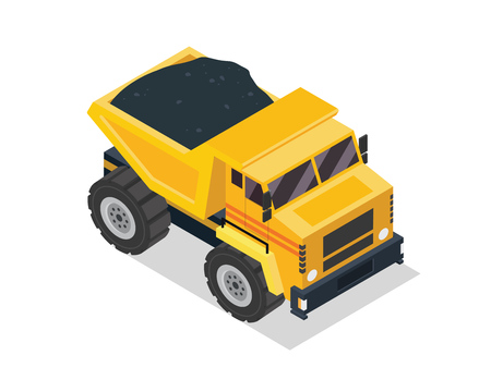 Modern Isometric Construction Vehicle Illustration - Dump Truckのイラスト素材