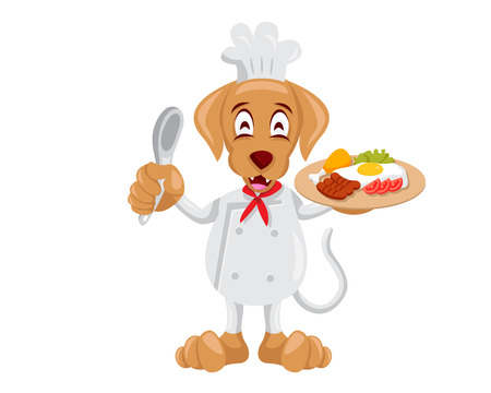 Cute Animal Illustration - Dog Chefのイラスト素材