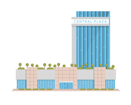 Modern Flat Shopping Mall Illustration, Suitable for Diagrams, Infographics, Game, And Other Graphic Related Assetsのイラスト素材
