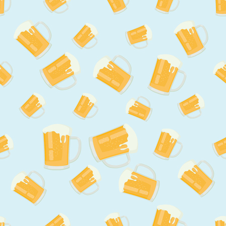 Seamless Repeatable Food And Beverages Pattern - Beerのイラスト素材