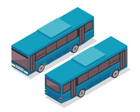 Modern Isometric Urban Vehicle Illustration Logo - Busのイラスト素材