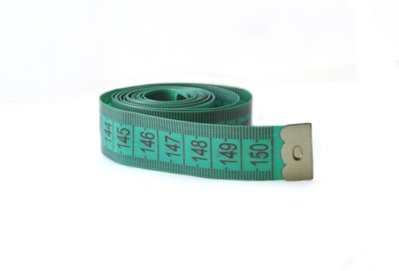 measuring tape isolated on white backgroundの写真素材