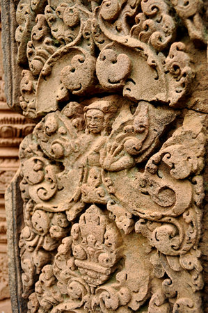 Detail of the ancient stone sculpture in Angkor Wat  Cambodia のeditorial素材