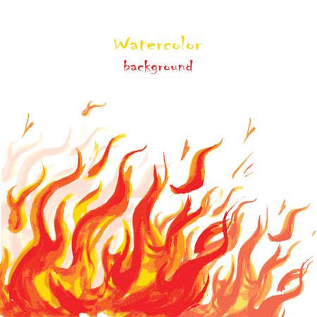 fire background in watercolor style, vector illustrationのイラスト素材