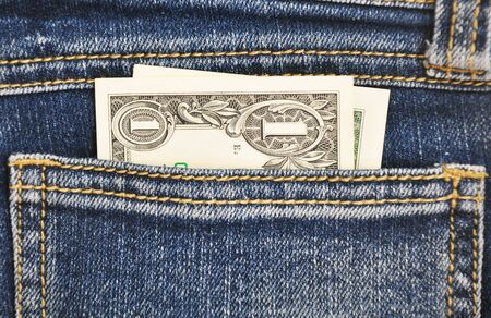 Close-up image of the money in your pocketの写真素材