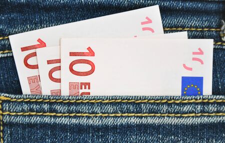 Close-up image of the money in your pocket