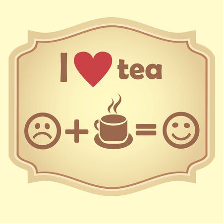 I love tea.  Retro vector  icon.のイラスト素材