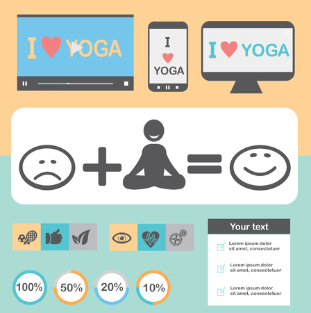 Yoga Healthy lifestyle infographic, vectorのイラスト素材