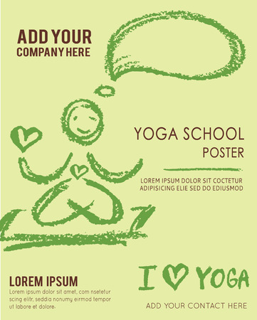 Vector Poster Template with chalks. Abstract Yoga Background for Business Flyers, Posters and Placards.のイラスト素材