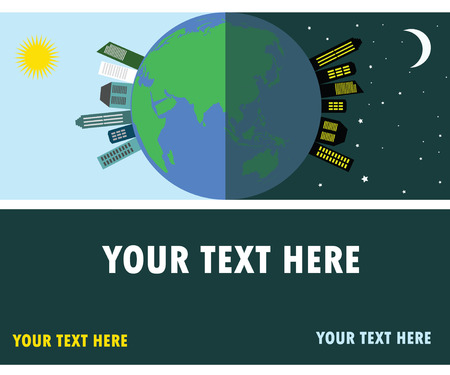Day and night on the planet, vector illustrationのイラスト素材