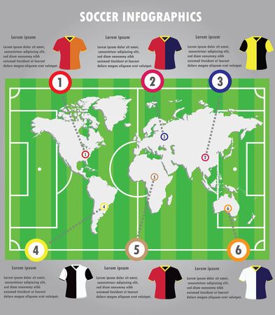 Soccer infographics elements infographic vectorのイラスト素材