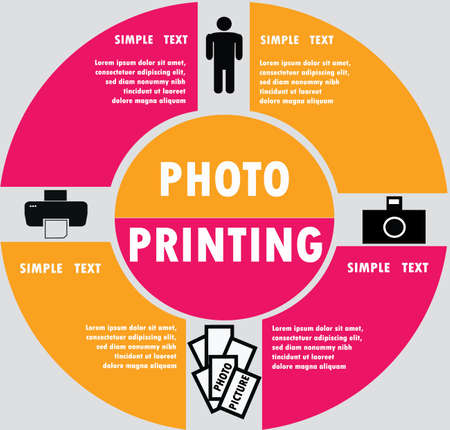 photo printing infographics elements, vectorのイラスト素材