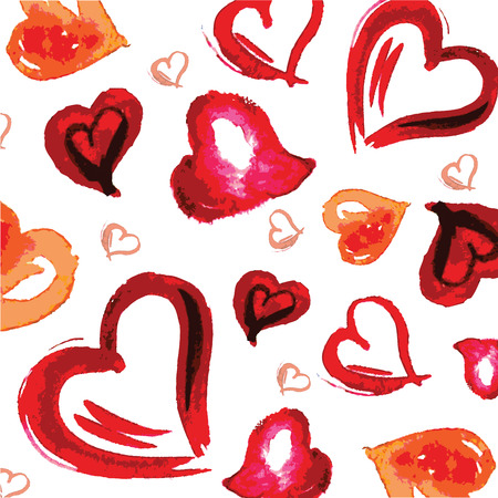 Abstract background with hearts in watercolor style vectorのイラスト素材