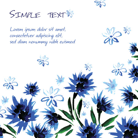 Floral background with space for text, watercolor style ,vectorのイラスト素材