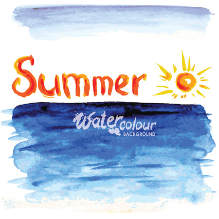 seascape, watercolor style, vector illustrationのイラスト素材