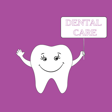 Dental care design concept. Human tooth, smile. Vectorのイラスト素材