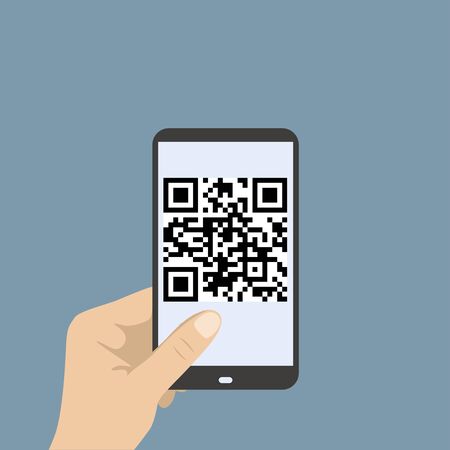 Mobile smartphone qr code vector illustrationのイラスト素材