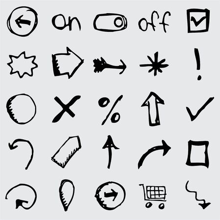 Hand Drawn Symbols, vector illustrationのイラスト素材