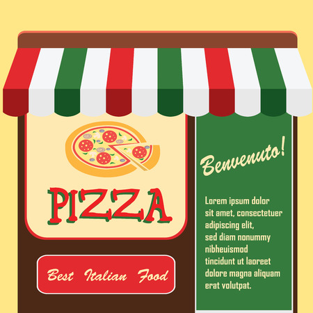 Pizzeria or cafÃ©. Flat design. vectorのイラスト素材