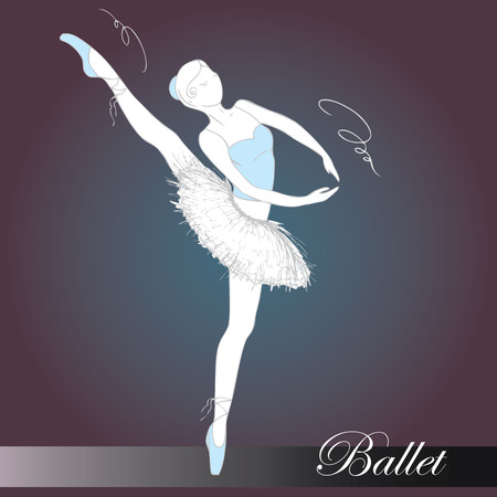 ballet dancer, hand drawn , vector illustrationのイラスト素材