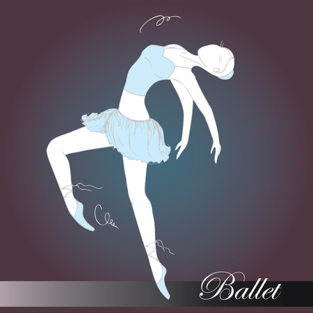 ballet dancer, hand drawn , vector illustrationのイラスト素材