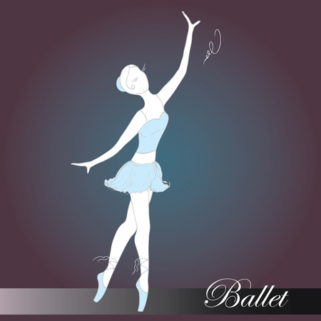 ballet dancer, hand drawn, vector illustrationのイラスト素材