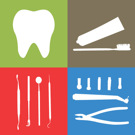 Background or banner, teeth, dental instruments, dental careのイラスト素材