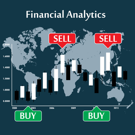 Japanese candlestick chart showing  trend, vectorのイラスト素材