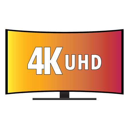 4K Ultra HD Modern Curved Screen Smart TV, vectorのイラスト素材