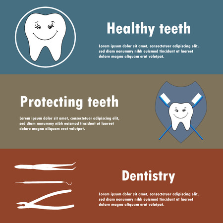 Background or banner, teeth, dental instruments, dental care.のイラスト素材